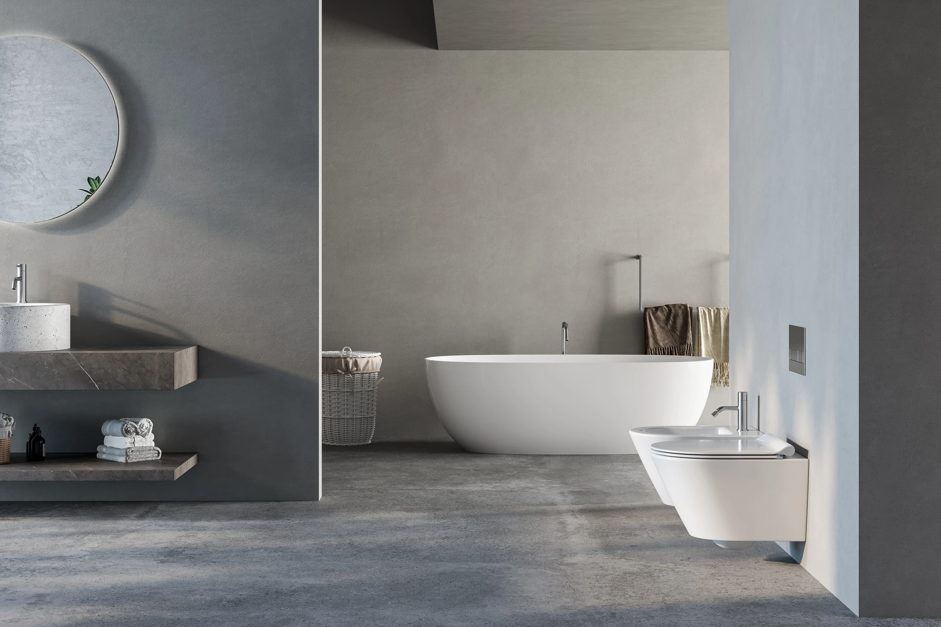 Plombier professionnel en uniforme bleu et casquette installant une paroi de douche vitrée dans une salle de bain moderne blanche
